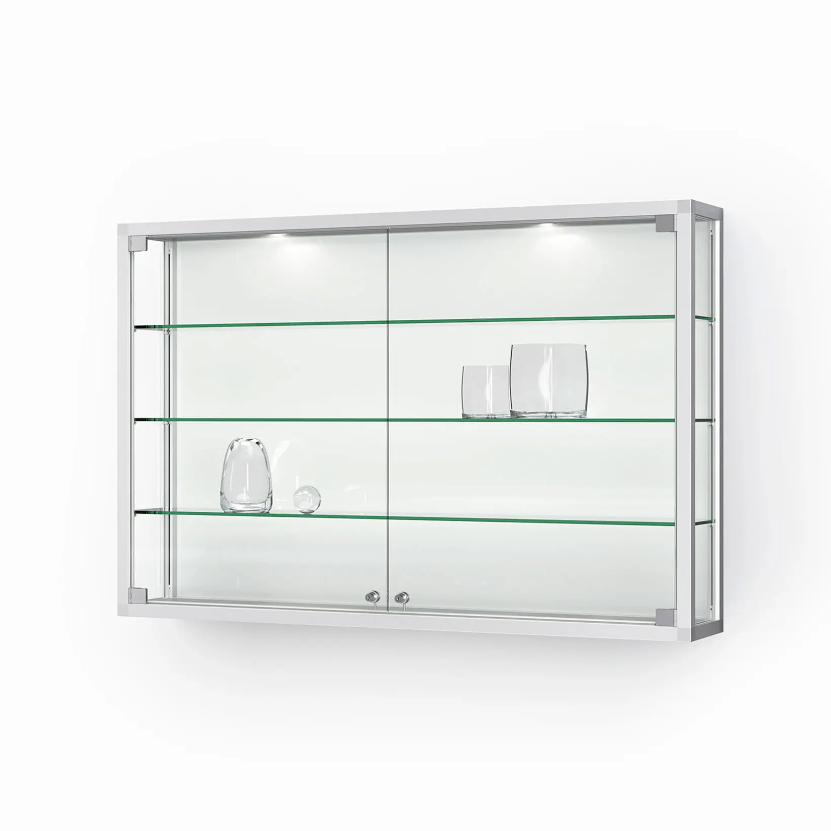 Vitrine, Glasvitrine, Schrank, Glasregal, Wandmontage