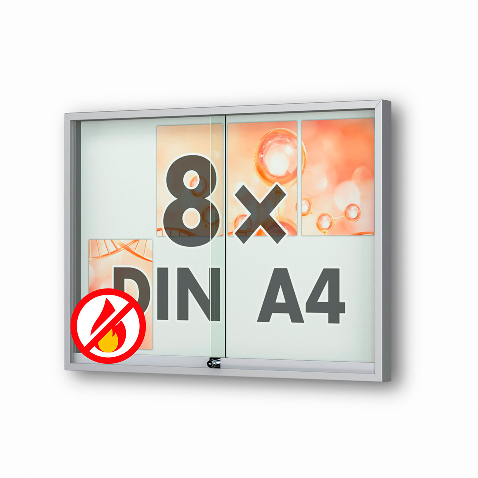 8 x DIN A4 Schaukasten Fortis mit Schiebetüren 8 x DIN A4 Schaukasten Fortis mit Schiebetüren